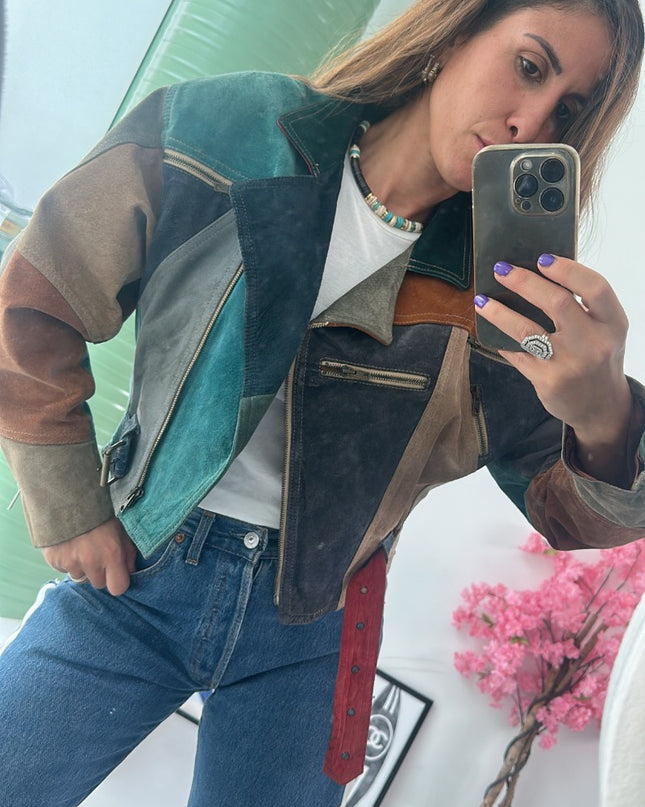 Veste en cuir véritable, taille S, 36, 38 - 1