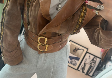 Veste en cuir western vintage