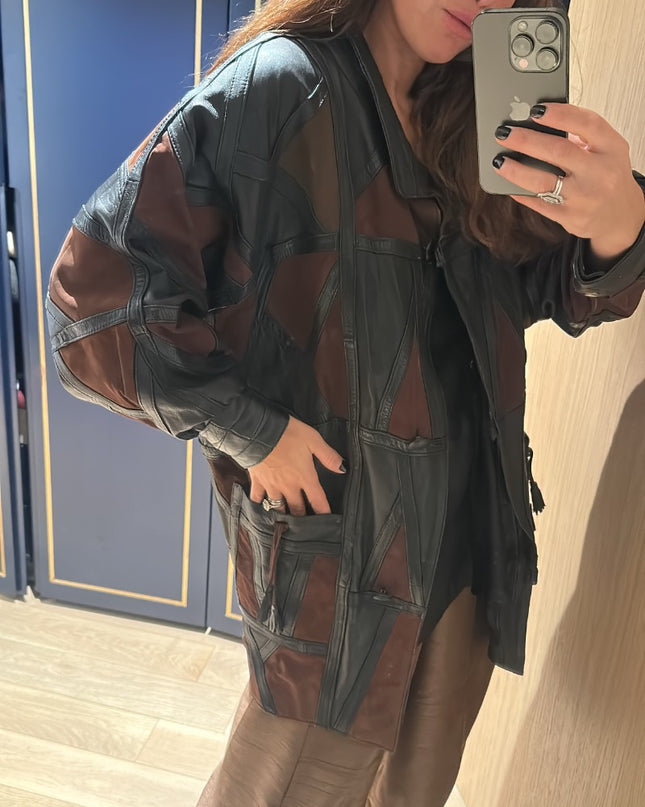 Manteau en Cuir Vintage - 1