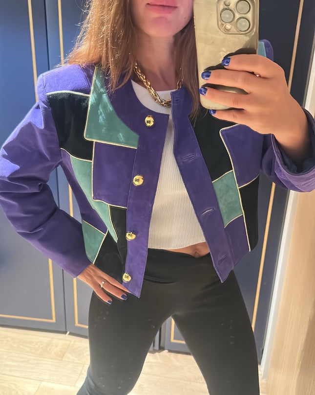 Blouson 80s en daim vintage - 1
