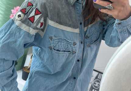 Chemise en jeans Johnny Hallyday taille M vintage - 3