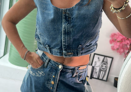 Top/ débardeur en jeans - 1
