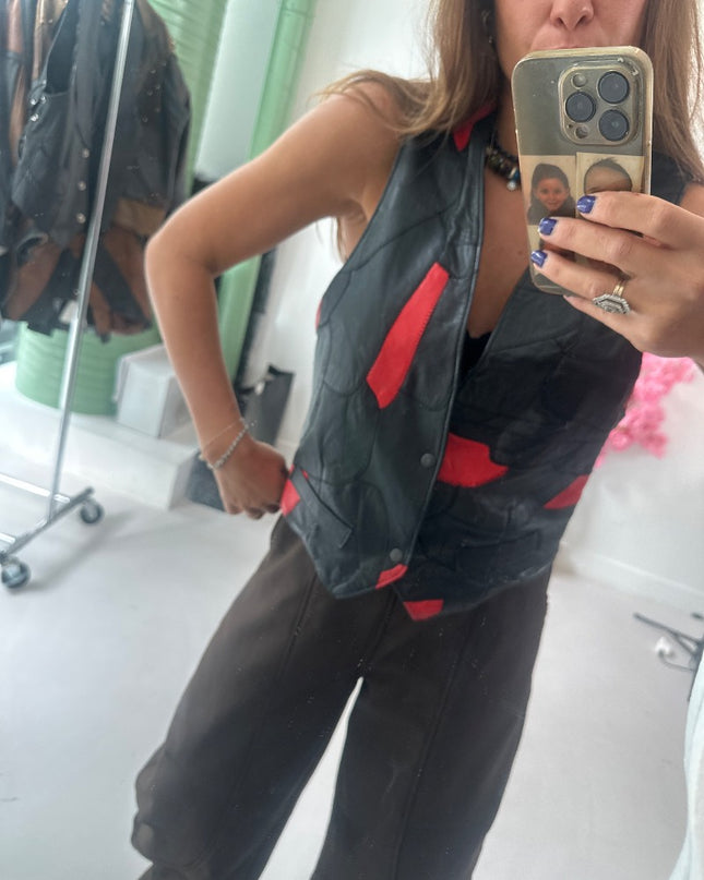 Gilet sans manches patchwork - 2