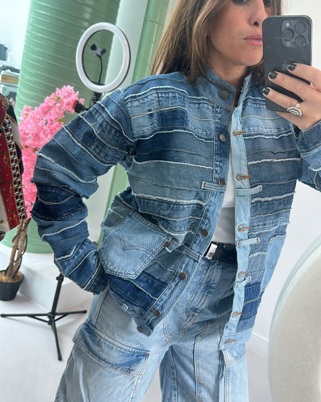 Veste en jean Levi’s patchwork taille M - 1