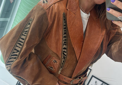 Blouson en cuir & daim vintage - 1
