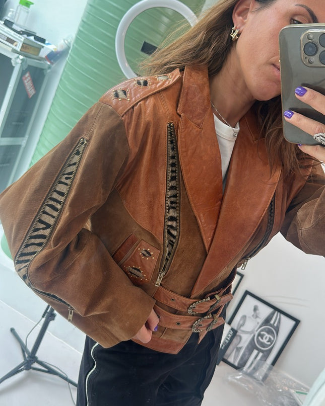 Blouson en cuir & daim vintage - 1