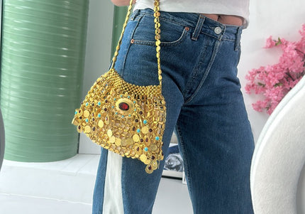 Sac perles doré - 2