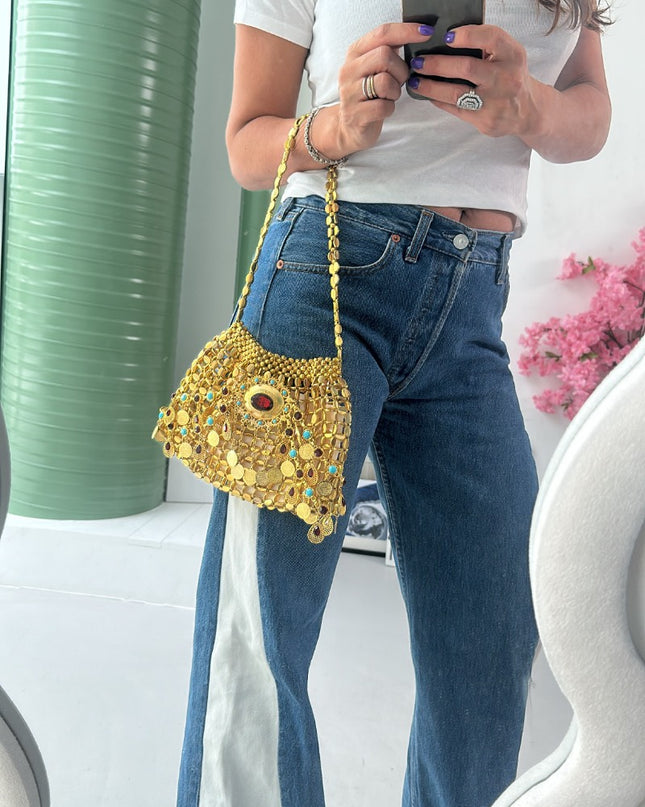Sac perles doré - 2
