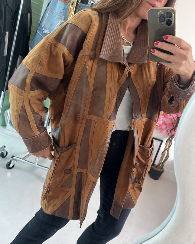 Veste patchwork marron - 2