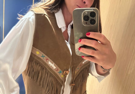 Veste sans manches en daim - 1