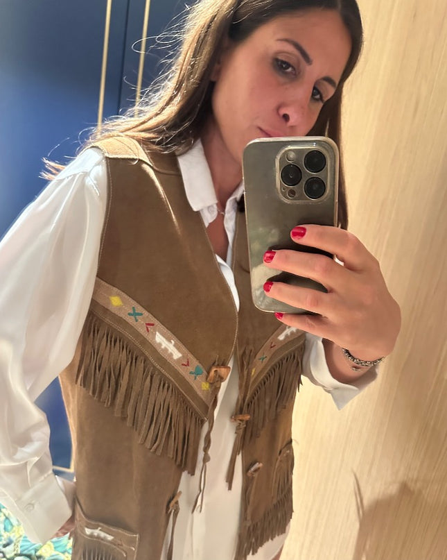 Veste sans manches en daim - 1