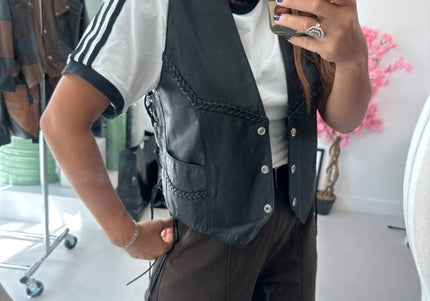 Veste sans manche en cuir Ju - 2