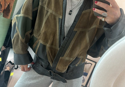 Veste en cuir camouflage vintage - 2
