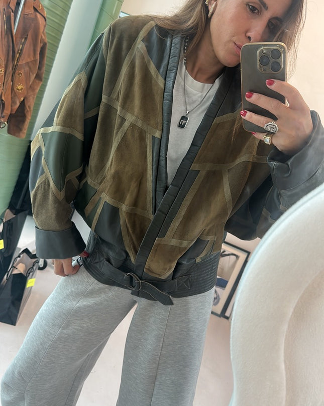 Veste en cuir camouflage vintage - 2