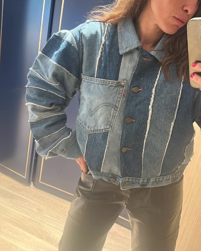 Veste en jean patchwork Levi's taille L - 3