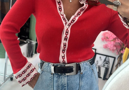Blouse Céline rouge - 1