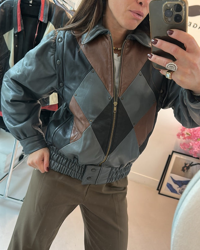 Veste vintage réversible patchwork