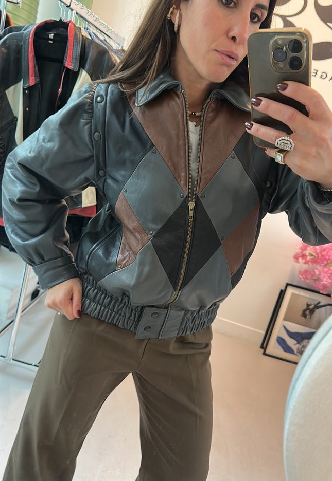 Veste vintage réversible patchwork