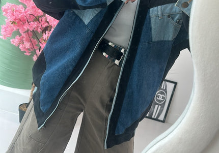Veste en jean patchwork - 3