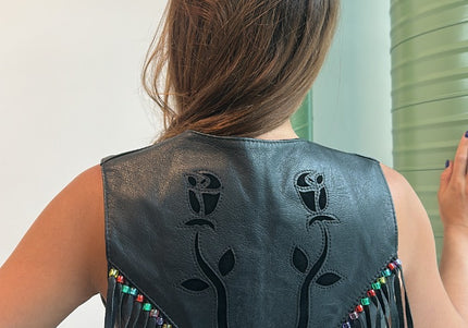 Top gilet en cuir custom femme - 5