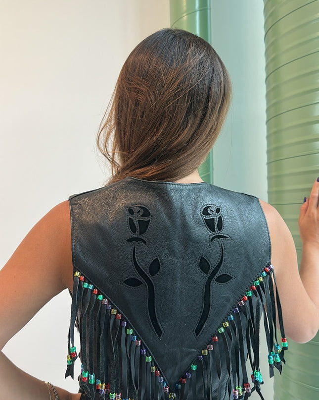 Top gilet en cuir custom femme - 5