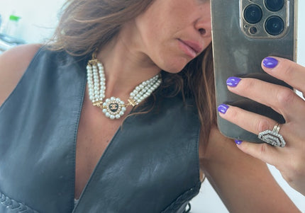 Collier avec bouton de haute couture - 4