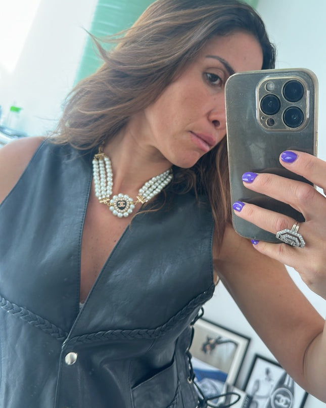 Collier avec bouton de haute couture - 4