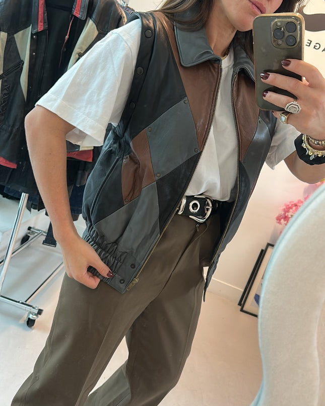 Veste vintage réversible patchwork