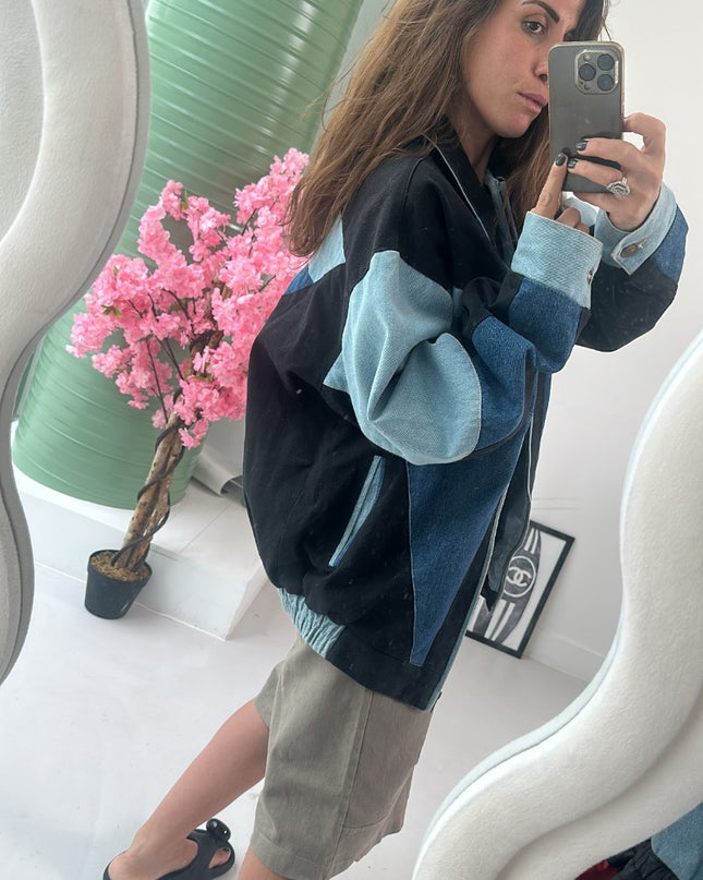 Veste en jean patchwork - 2