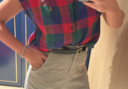 Vintage YSL Grunge Cut-Off Flannel Shirt size M - 4