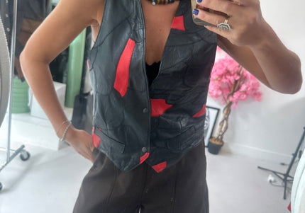 Gilet sans manches patchwork - 1