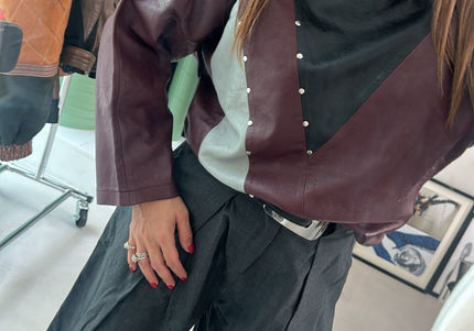Top vintage en cuir