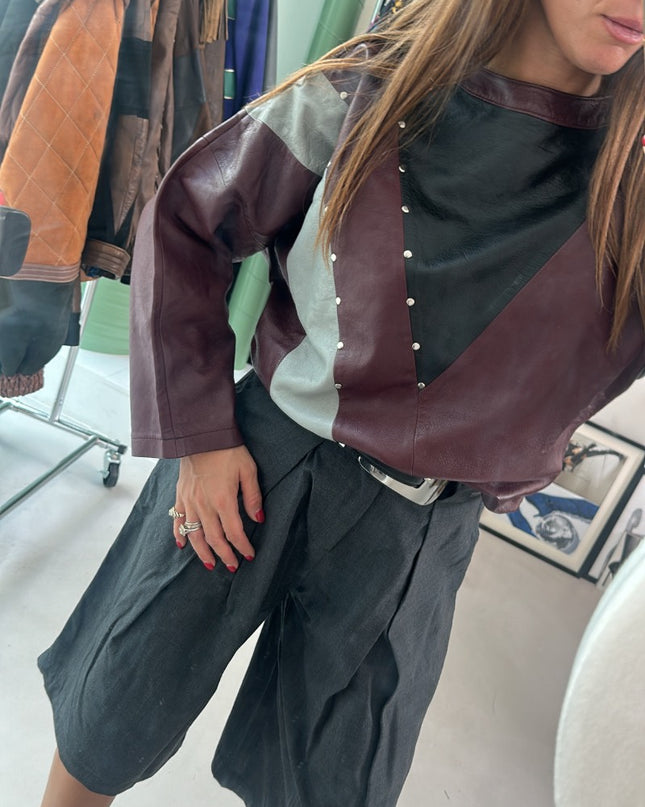 Top vintage en cuir