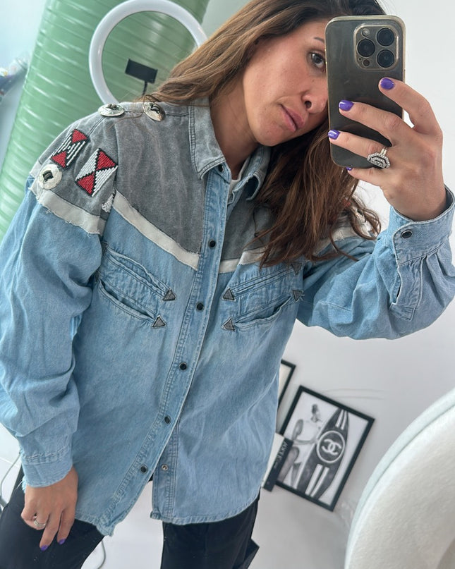 Chemise en jeans Johnny Hallyday taille M vintage - 2
