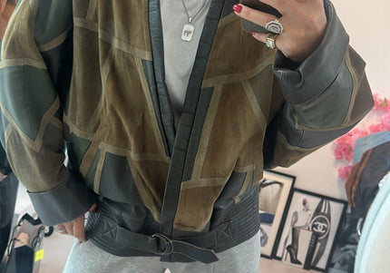 Veste en cuir camouflage vintage - 3