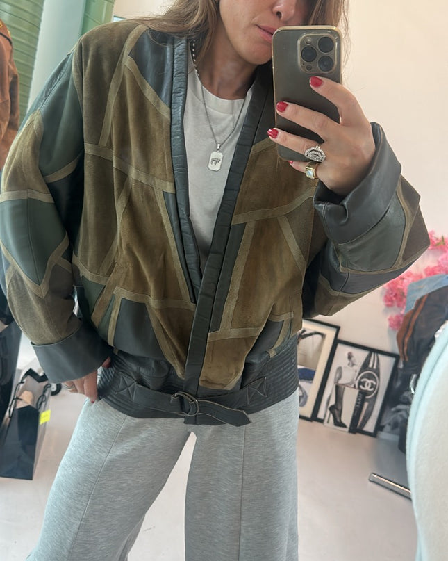 Veste en cuir camouflage vintage - 3