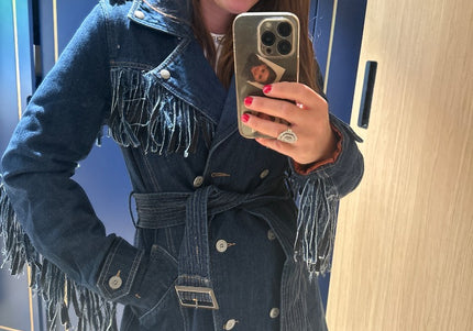 Trench denim à franges - 1