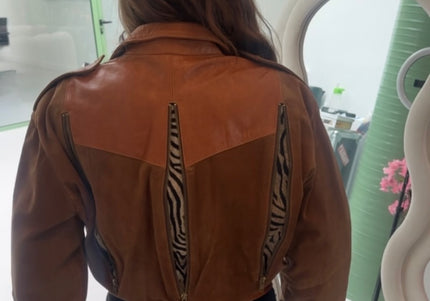 Blouson en cuir & daim vintage - 3