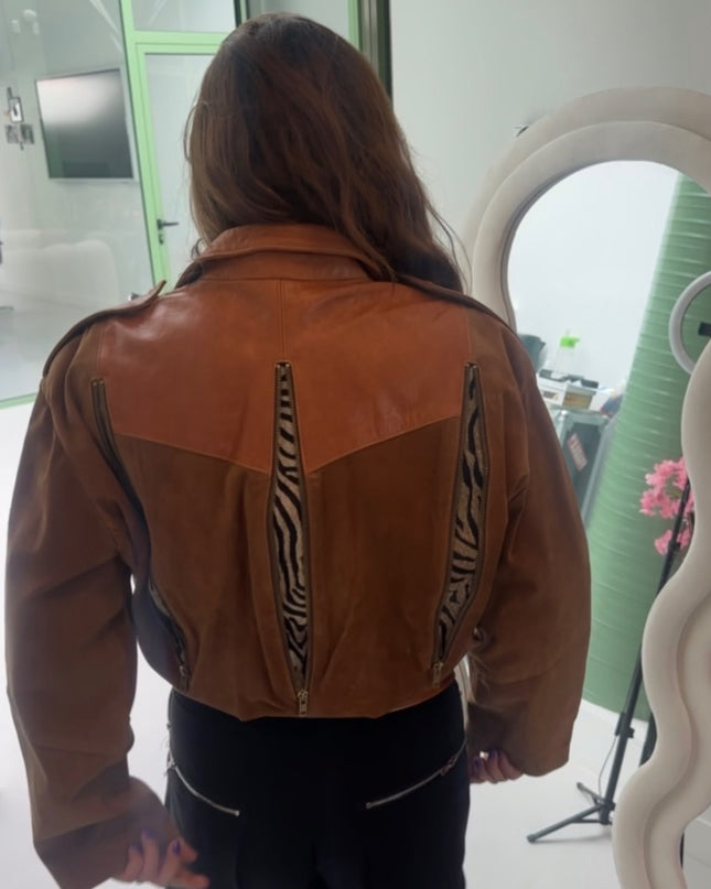 Blouson en cuir & daim vintage - 3