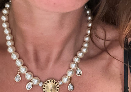 Collier bouton YSL upcycle - 3