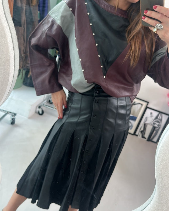 Top vintage en cuir