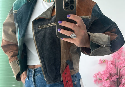 Veste en cuir véritable, taille S, 36, 38 - 3
