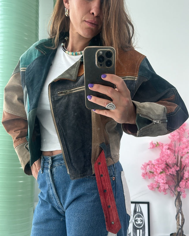 Veste en cuir véritable, taille S, 36, 38 - 3