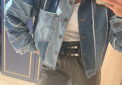 Veste en jean patchwork Levi's taille L - 1