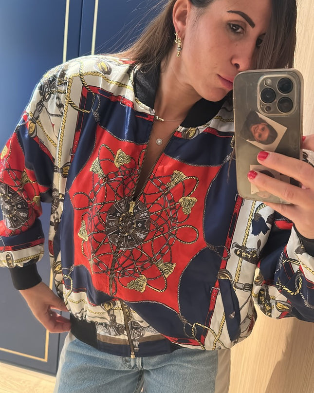 Vintage Satin Bomberjacke Blouson - 2