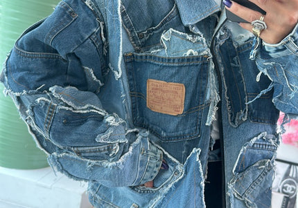 Veste en jean patchwork custom - 2