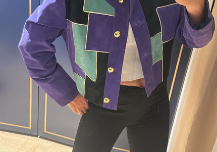 Blouson 80s en daim vintage - 2