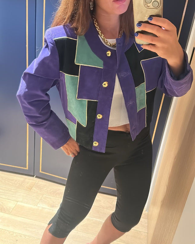 Blouson 80s en daim vintage - 2