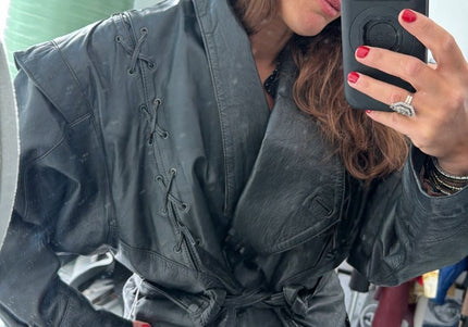 Blouson en cuir vintage lacage - 1