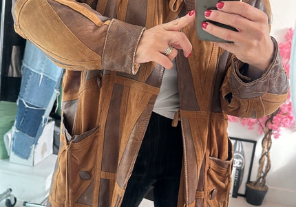 Veste patchwork marron - 3